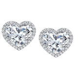 Eternal Heart Halo Diamond Stud Earrings
