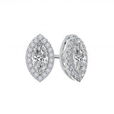 Royal Marquise Halo Diamond Stud Earrings