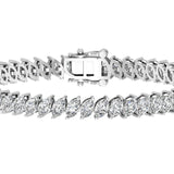 Marquise Cut Angular Diamond Tennis Bracelet