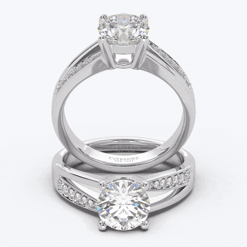 The Duet Round Brilliant - White Gold / 0.5 ct - Evermore Diamonds