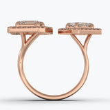 The Emory Emerald Cut Halo - Rose Gold / 0.5 ct - Evermore Diamonds