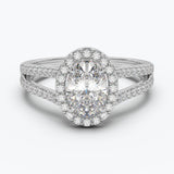 The Volte Oval Cut Halo - White Gold / 0.5 ct - Evermore Diamonds